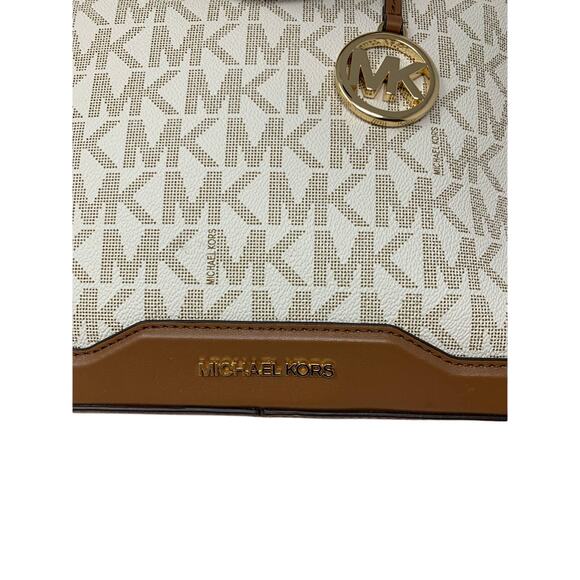 Michael Kors Jessie Large TZ Tote Zipper Closure Vanilla Light Brown NWT - Picture 3 of 9